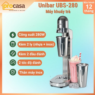 Máy khuấy trà 2 đầu khuấy Unibar UBS-280 - kèm 2 ly đựng trà - 2 tốc độ đánh