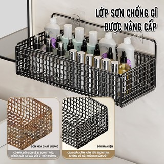 ZiinLife Kệ Đựng Đồ Nhà Tắm Dán Tường Hình Chữ Nhật, Đa Năng Kệ Nhà Bếp, Không Khoan Tường