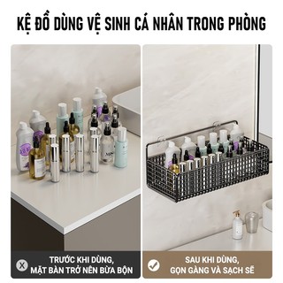 ZiinLife Kệ Đựng Đồ Nhà Tắm Dán Tường Hình Chữ Nhật, Đa Năng Kệ Nhà Bếp, Không Khoan Tường