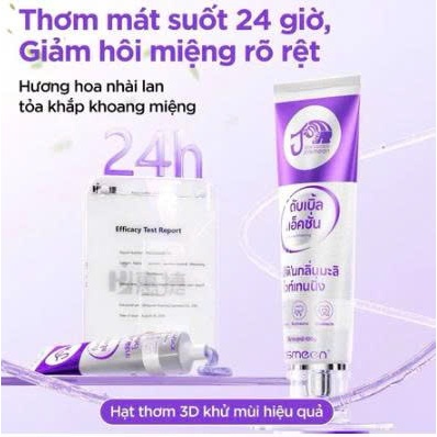 Kem đánh răng Jasmeen thương hiệu Thái Lan, được thiết kế để làm trắng răng và mang lại hơi thở thơm mát.