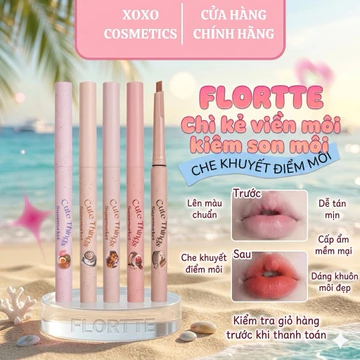 Flortte - Son Môi Kiêm Chì Kẻ Viền Môi Flortte Định Hình Khuôn Môi Làm Đều Màu Môi Mềm Mịn Chống Nước Lâu Trôi