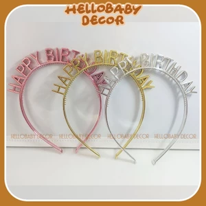 Bờm nhựa phủ bóng Happy Birthday phụ kiện sinh nhật cho mọi lứa tuổi