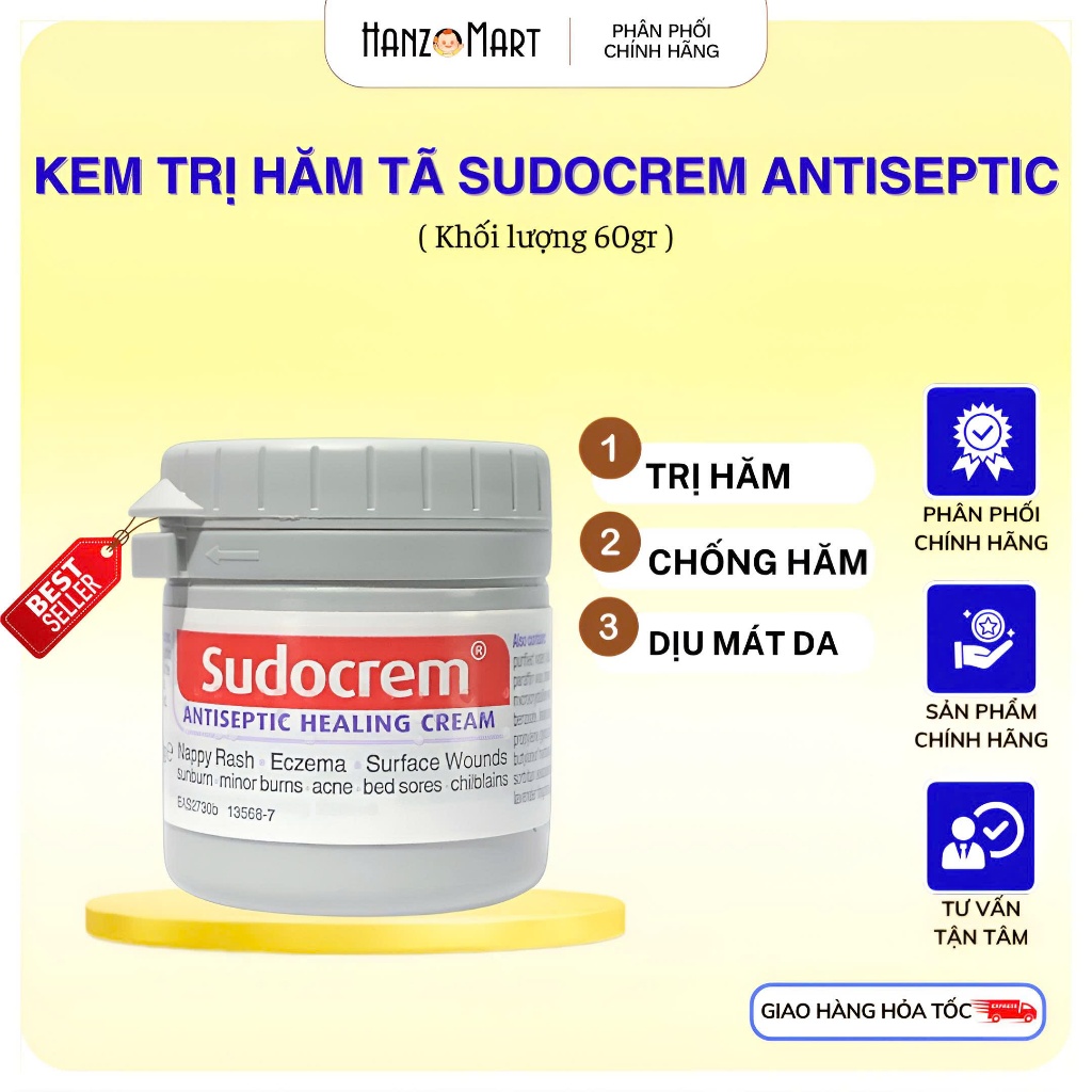 Kem Hăm Sudocrem - Kem Phòng Chống Hăm Tã Cho Bé Từ Sơ Sinh 60g