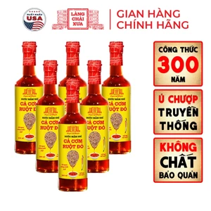 Thùng 6 Chai KF Nước mắm nhỉ truyền thống cá cơm ruột đỏ Làng Chài Xưa 500ml