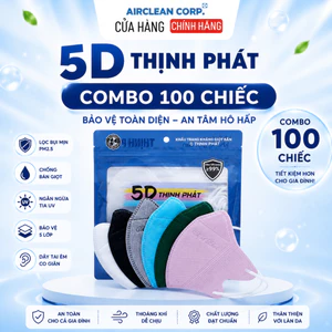 100chiếc khẩu trang 5D 3 lớp kháng khuẩn chống bụi mịn chống giọt bắn Chống tia UV