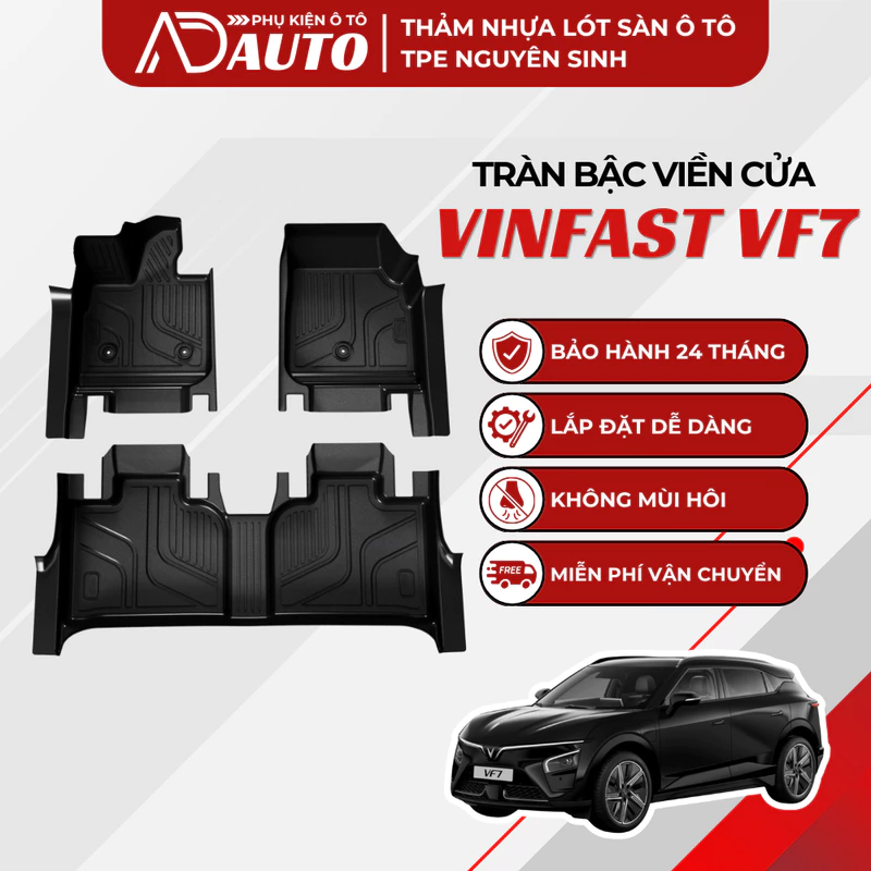 Thảm Lót Sàn Ô Tô VINFAST VF7, Thảm Lót Sàn AD AUTO Tràn Viền Đúc Khuôn Nhựa Tpe Cao Cấp, An Toàn, Bền Đẹp — ảnh 1