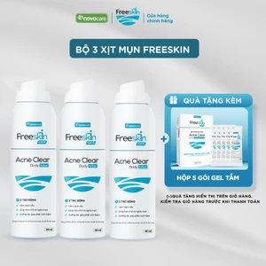 Set 3 Xịt mụn lưng, viêm nang lông Freeskin - Novocare hỗ trợ giảm mụn, hạn chế thâm 80ml