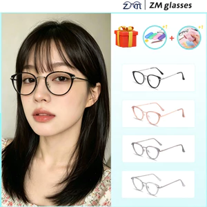Kính cận thời trang tròng kính chống ánh sáng xanh gọng nửa khung siêu nhẹ unisex 058