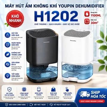 Máy Hút Ẩm Không Khí Youpin Dehumidifier H2102 - Chống Nồm - Ẩm Mốc - Lọc Không Khí - Khử Khuẩn Ion- Bảo Hành 12 Tháng