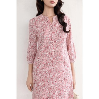 SWANLAKE | Váy Đầm Nữ Suông Tay Lỡ Cổ Trụ Cài Nút Vải Linen Cao Cấp Có Túi Du Lịch Biển Hè D12364