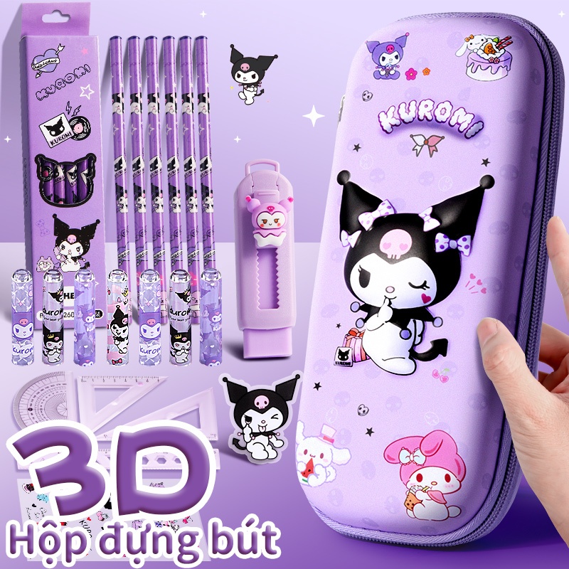 Hộp bút 3D nổi chống nước Mesibo, túi bút hình thú dễ thương cho học sinh nữ, chất liệu cao cấp bền đẹp