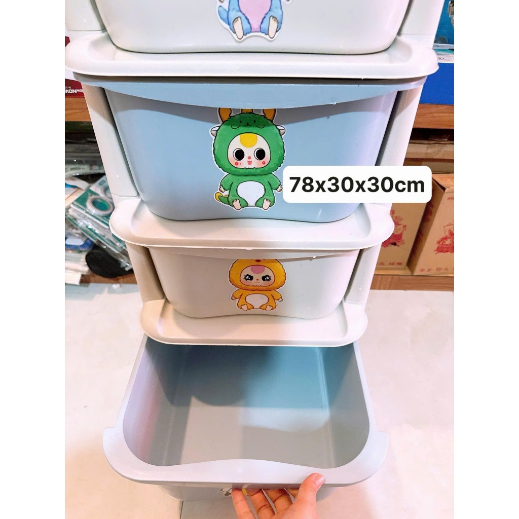 Tủ Đựng Đồ 4/5 Tầng BabyThree, Tủ Nhựa Đa Năng Đựng Đồ Cho Bé Có Bánh Xe, Tủ Đựng Quần Áo, Đồ Chơi, Dễ Lắp Ráp MK117