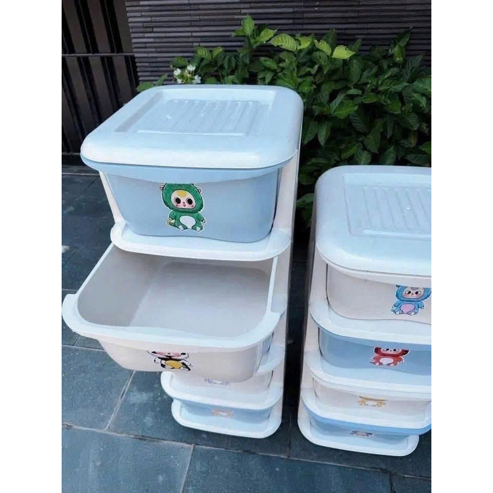 Tủ Đựng Đồ 4/5 Tầng BabyThree, Tủ Nhựa Đa Năng Đựng Đồ Cho Bé Có Bánh Xe, Tủ Đựng Quần Áo, Đồ Chơi, Dễ Lắp Ráp MK117