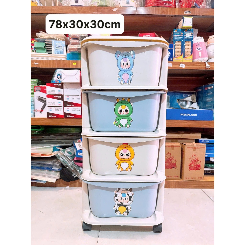 Tủ Đựng Đồ 4/5 Tầng BabyThree, Tủ Nhựa Đa Năng Đựng Đồ Cho Bé Có Bánh Xe, Tủ Đựng Quần Áo, Đồ Chơi, Dễ Lắp Ráp MK117