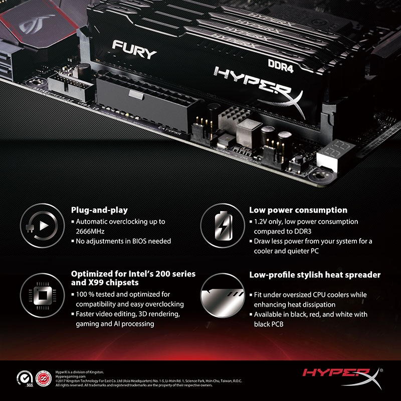 [Chính Hãng] - RAM PC 8GB/16GB DDR4 bus 2400/2666/3200Hz Kingston Fury Beast - Hàng mới chính hãng - BH 36 tháng | BigBuy360 - bigbuy360.vn