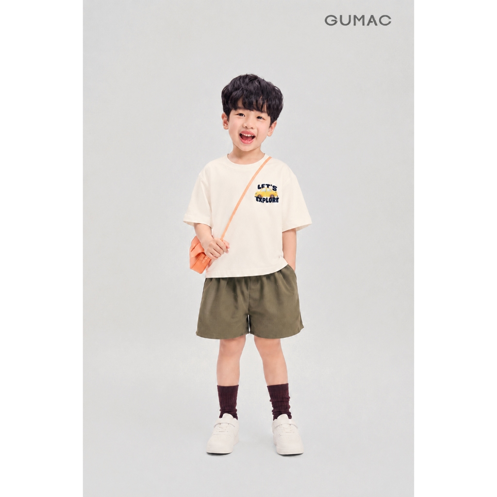 Áo Thun Bé Trai GUMAC Form Suông In Nhiệt Cotton Co Giãn ATKG04086