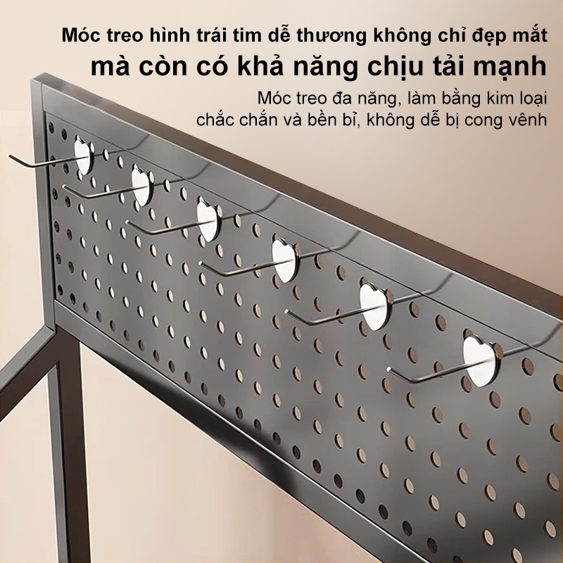 Kệ để hàng tạp hoá có bánh xe Kệ siêu thị 5 tầng Kệ sắt đựng đồ ăn vặt Khả