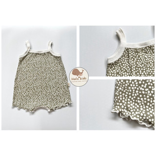 Body 2 dây chất liệu cotton xuất dư họa tiết xinh xắn cho bé gái