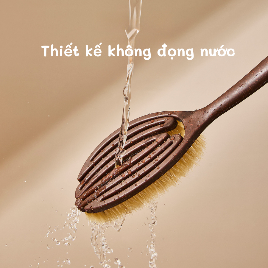 Bàn Chải Tắm Cán Dài Chà Lưng Lông Mềm, Bàn Chải Khô Cọ Tắm Massage Tẩy Tế Bào Chết Toàn Thân