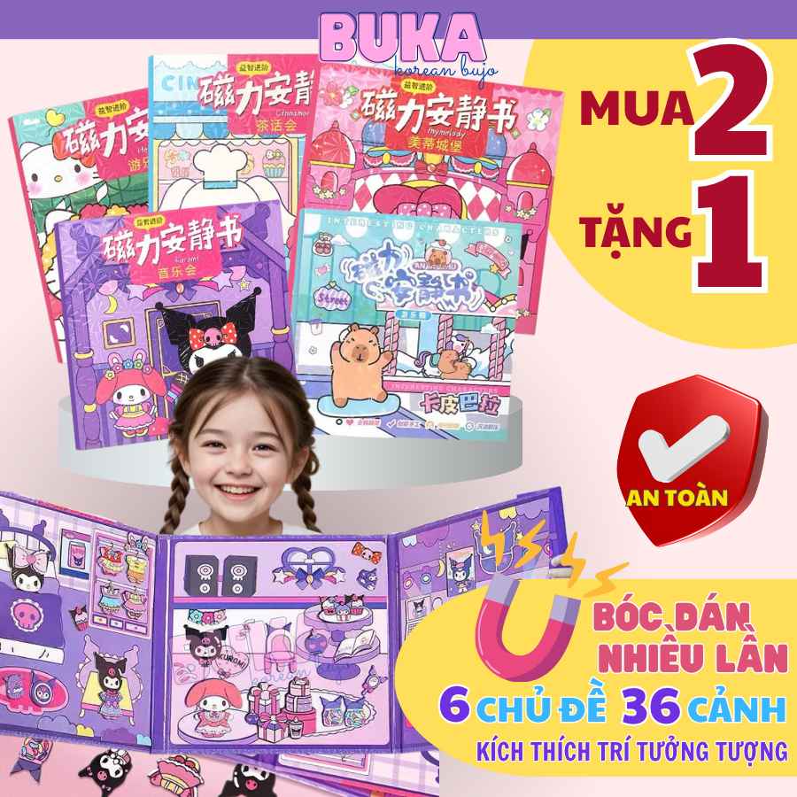 [MUA 2 TẶNG 1] Đồ chơi nam châm hoạt hình size to 18cm Buka dán từ tính nhân vật cute siêu đáng yêu đồ chơi