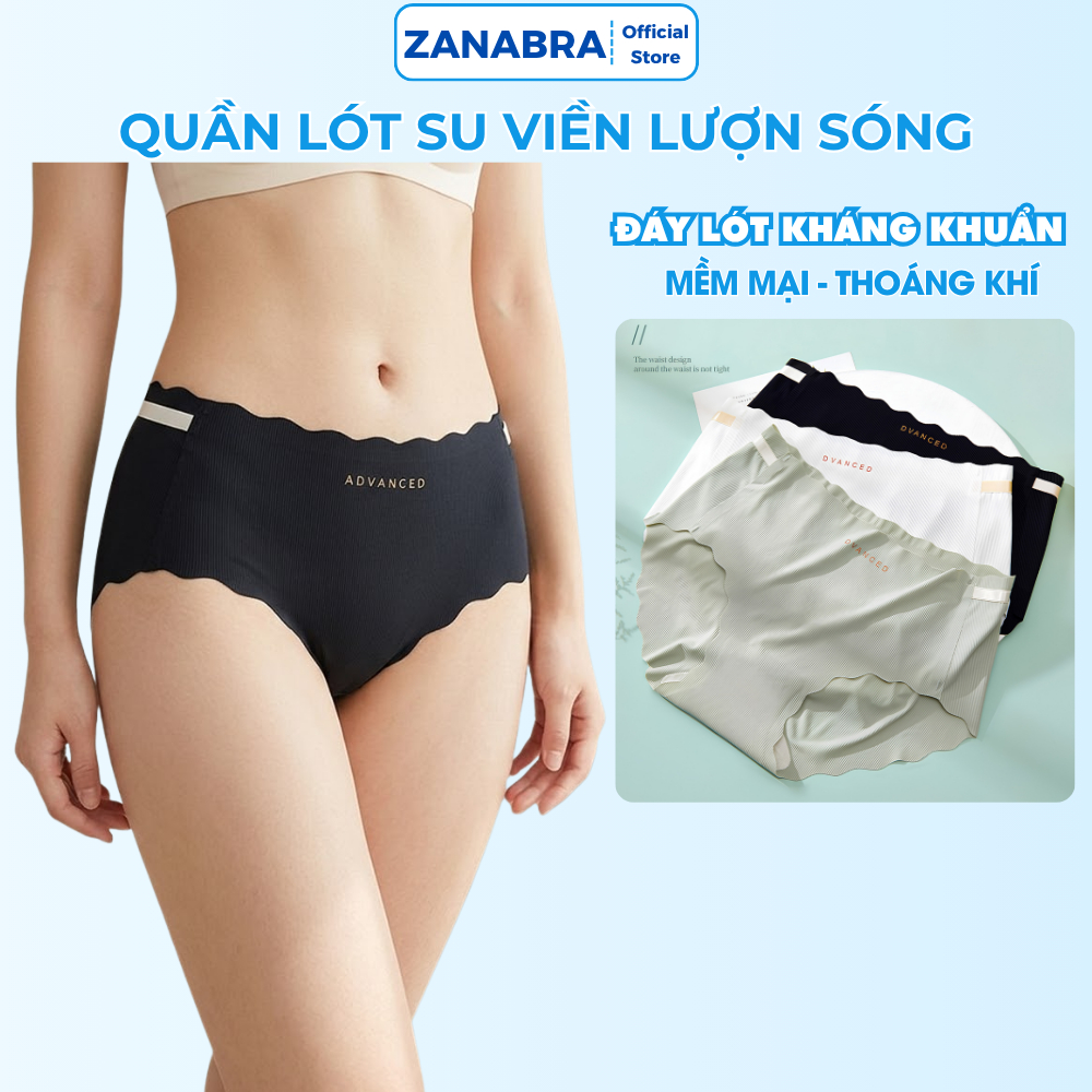 Quần Lót Nữ Đúc Su Thun Lạnh Viền Sóng không đường may mềm mại mỏng mát kháng khuẩn ZANABRA L8368
