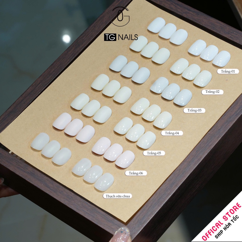 Sơn gel trắng TG chọn lẻ nhẹ nhàng sang trọng