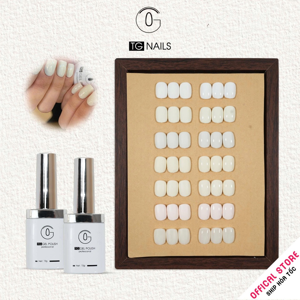 Sơn gel trắng TG chọn lẻ nhẹ nhàng sang trọng