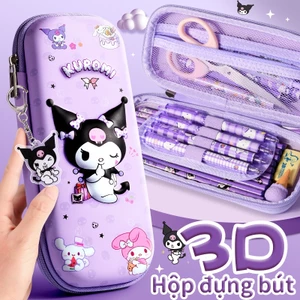 Túi bút học sinh đa năng hoạt hình in 3D nổi siêu dễ thương, hộp bút độc đáo phù hợp trẻ em đi học