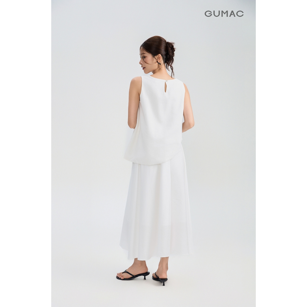 Chân Váy Nữ GUMAC Form A Xòe Lưng Thun Viền Thun Vải Tơ Nhăn Nữ Tính VG05038