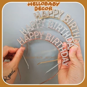 Bờm đính đá Happy Birthday phụ kiện dành cho bừa tiệc sinh nhật phù hợp mọi lứa tuổi