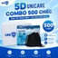 Khẩu Trang 5D UNICARE - Thùng 500 Chiếc 3 Lớp Kháng Khuẩn, Chống Bụi Mịn [MIX MÀU]