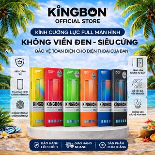 Kính Cường Lực Không Viền Đen Full Màn Hình Gor KiNGBON Không Lẹm Màn Hình Cho iPhone