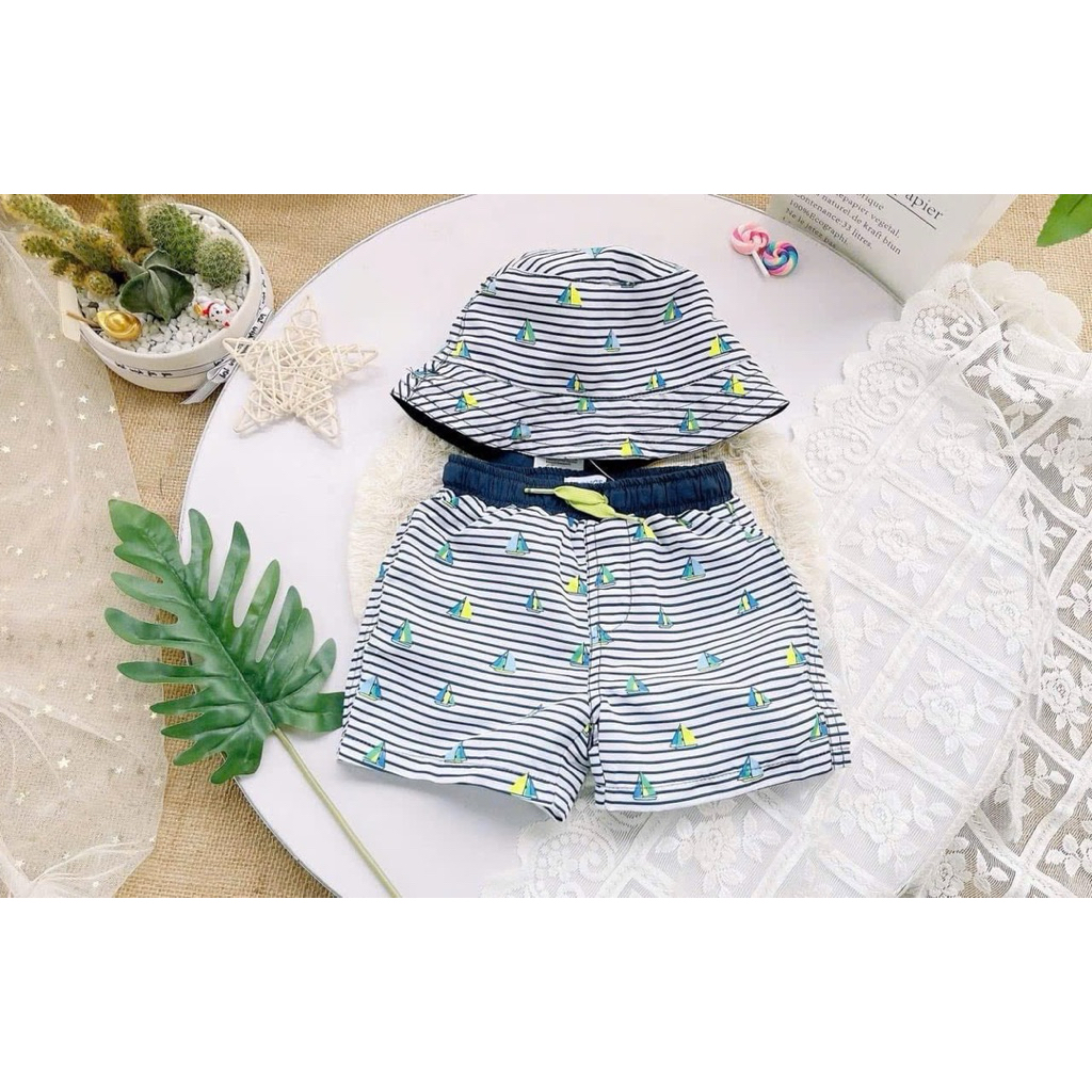 Set Bơi Trẻ Em F0819 (gồm mũ + quần bơi) Bé Trai Bé Gái 6-36 Tháng