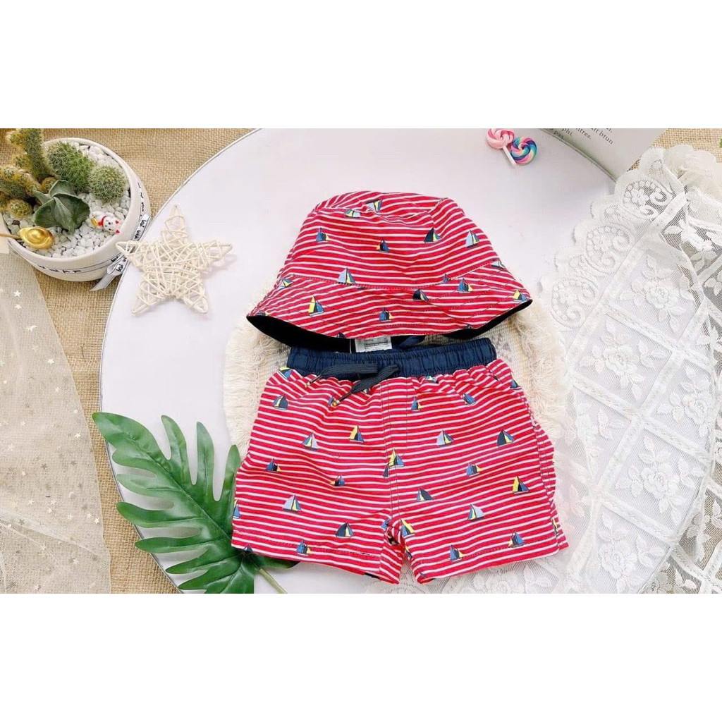 Set Bơi Trẻ Em F0819 (gồm mũ + quần bơi) Bé Trai Bé Gái 6-36 Tháng
