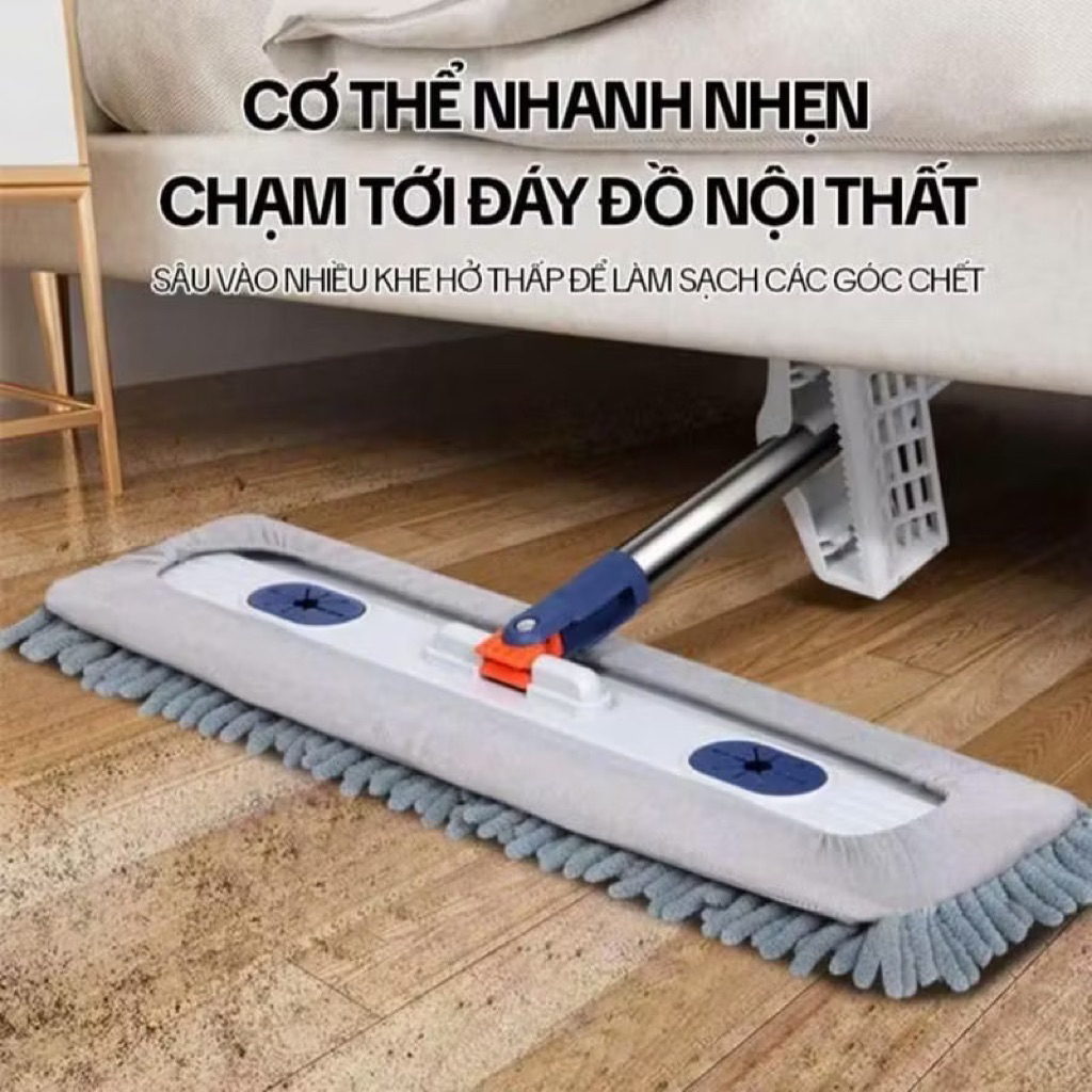 Cây Lau Nhà Tự Vắt Bông SAN HÔ 45cm, Chổi Lau Nhà Thông Minh Xoay 360 Độ, Chổi Lau Nhà San Hô [KHÔNG KÈM THÙNG]