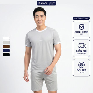 Đồ Bộ Nam Mùa Hè WINFIT Dáng Basic - Bộ Quần Áo Nam Regular Mềm Mịn Thấm Hút Không Bám Dính WBN004