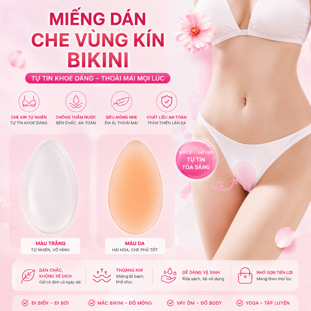 Miếng dán che rãnh vùng kín ELSA BRA, dán bikini chống lộ hàng khi mặc đồ bó sát leggin, tập gym - 111
