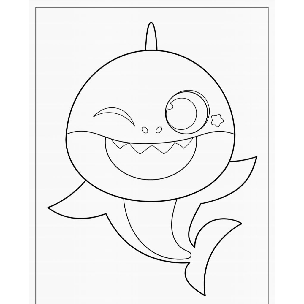 20 tranh tô màu Baby Shark (Mực và giấy chính hãng - an toàn cho bé)