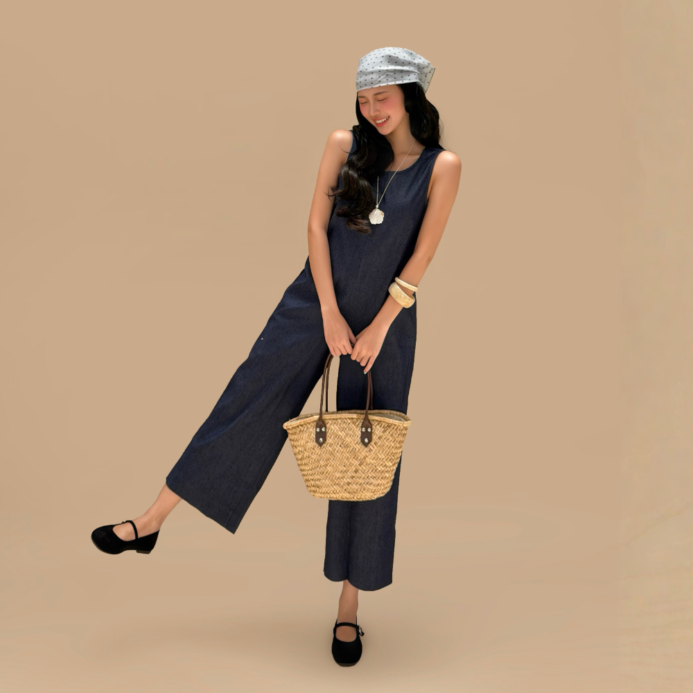 Yếm dài jumpsuit denim Choco Miều Est.2013 yếm dài không tay phong cách vintage