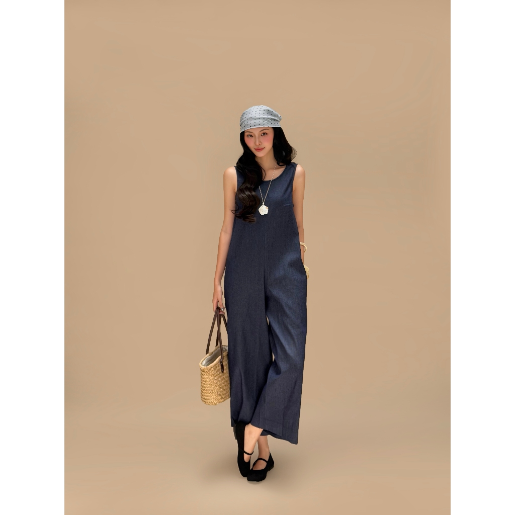 Yếm dài jumpsuit denim Choco Miều Est.2013 yếm dài không tay phong cách vintage