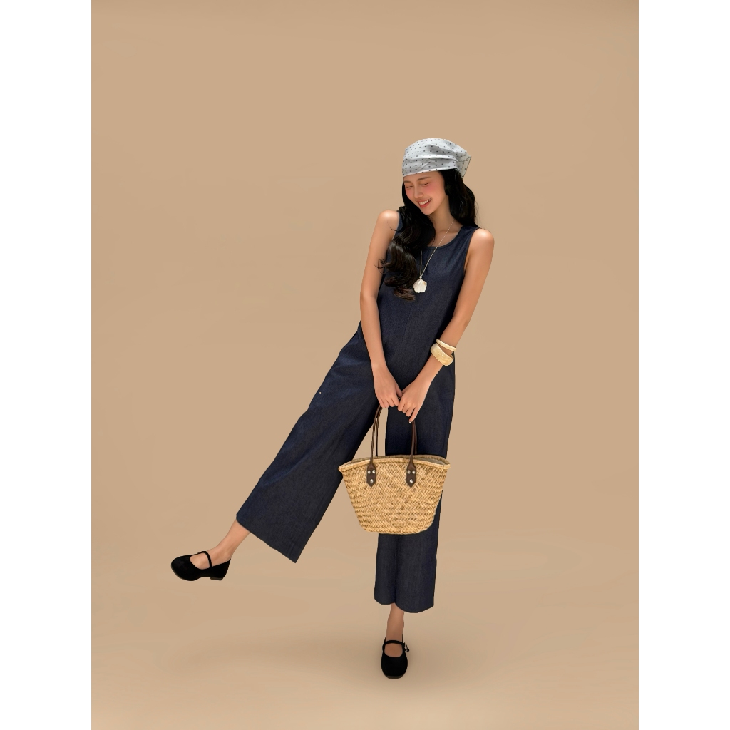 Yếm dài jumpsuit denim Choco Miều Est.2013 yếm dài không tay phong cách vintage