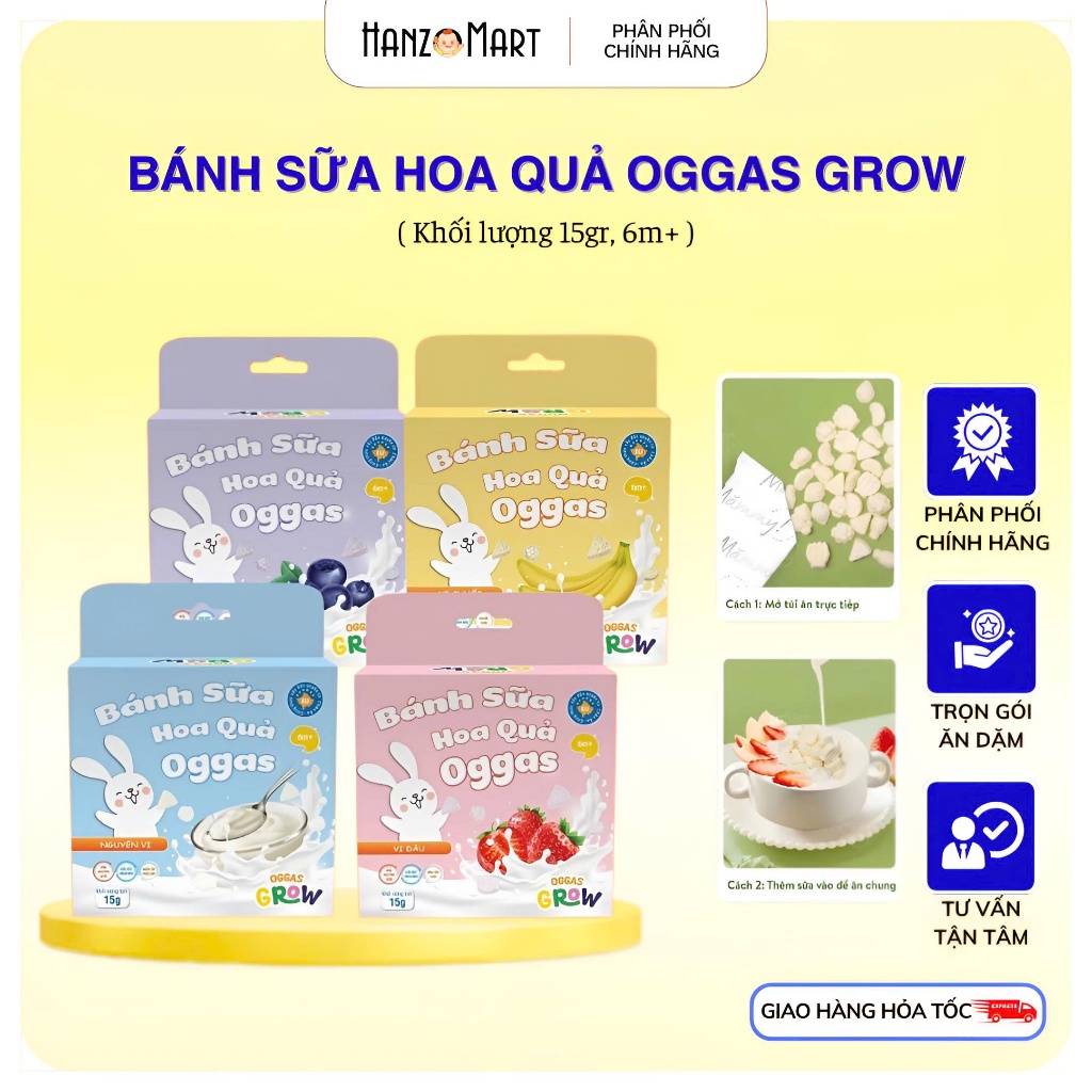 Bánh sữa hoa quả Oggas cho bé 15g
