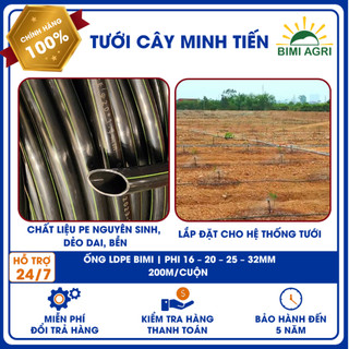 Ống LDPE phi 20 Bimi Agri – Dày 1.5mm, cuộn 200m, chịu áp tốt, bền dẻo ngoài trời
