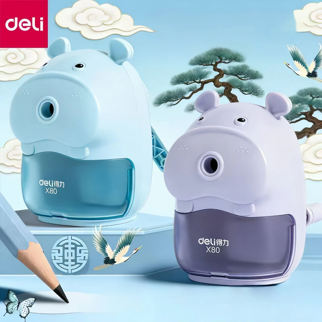Dụng Cụ Gọt Bút Chì Deli Tự Động - Máy Bào Chống Kẹt, Chuốt Ngòi Nhọn Hoặc Tùy Chỉnh, Ổn Định Không Gãy Ruột