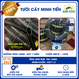 Ống LDPE phi 20 Bimi Agri – Dày 1.5mm, cuộn 200m, chịu áp tốt, bền dẻo ngoài trời