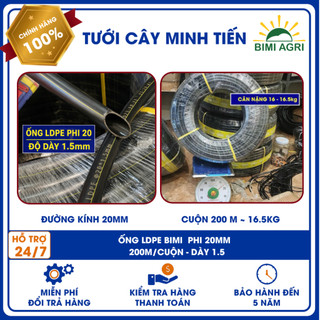 Ống LDPE phi 20 Bimi Agri – Dày 1.5mm, cuộn 200m, chịu áp tốt, bền dẻo ngoài trời