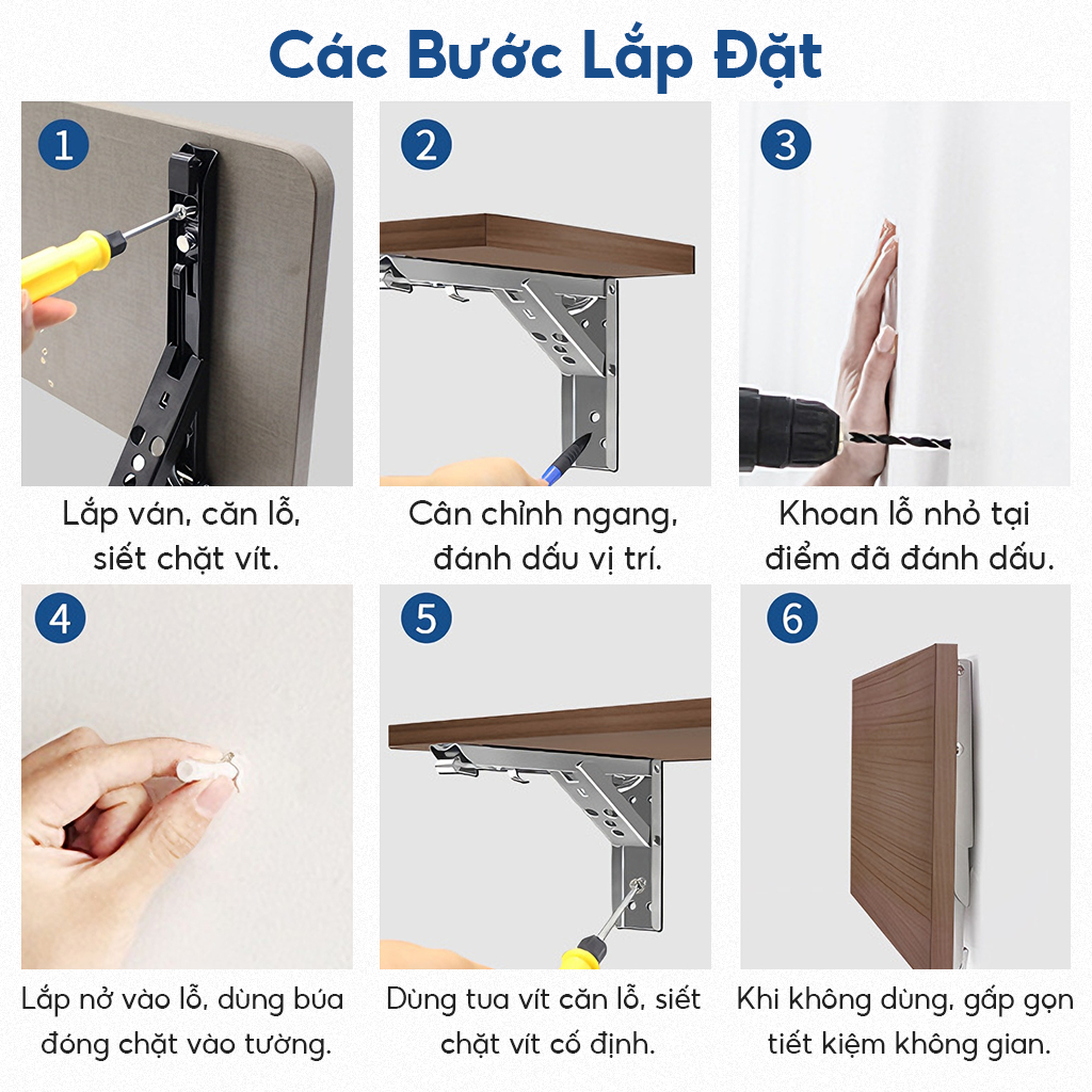 1 đôi (2 cái) BẢN LỀ GẬP MỞ RỘNG, Giá Ke đỡ bàn gấp gọn treo tường, Pát ke chữ L chịu lực 80kg | BigBuy360 - bigbuy360.vn