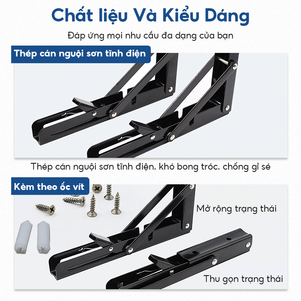 Lề Gập Inox Thông Minh, Ke Đỡ Gập Chịu Lực , Ke Góc Gập, Giá Đỡ Bản Lề