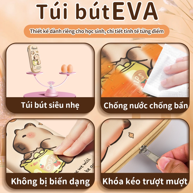 Hộp bút 3D hoạt hình chống nước bụi, thiết kế dễ thương phù hợp học sinh dùng hằng ngày
