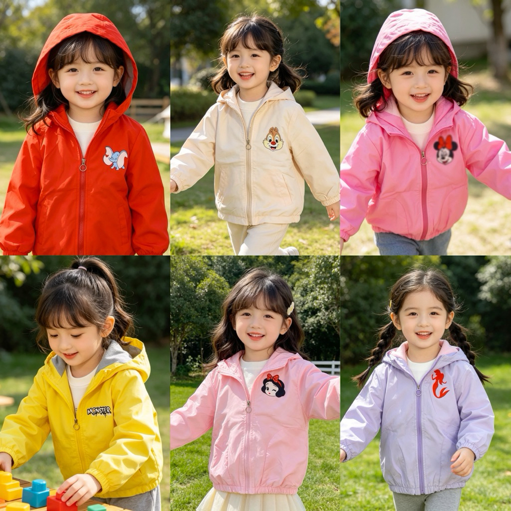 Áo khoác gió bé gái C6025 3-12 tuổi nhiều màu sắc, họa tiết siêu xinh, chống gió nhẹ, chất đẹp